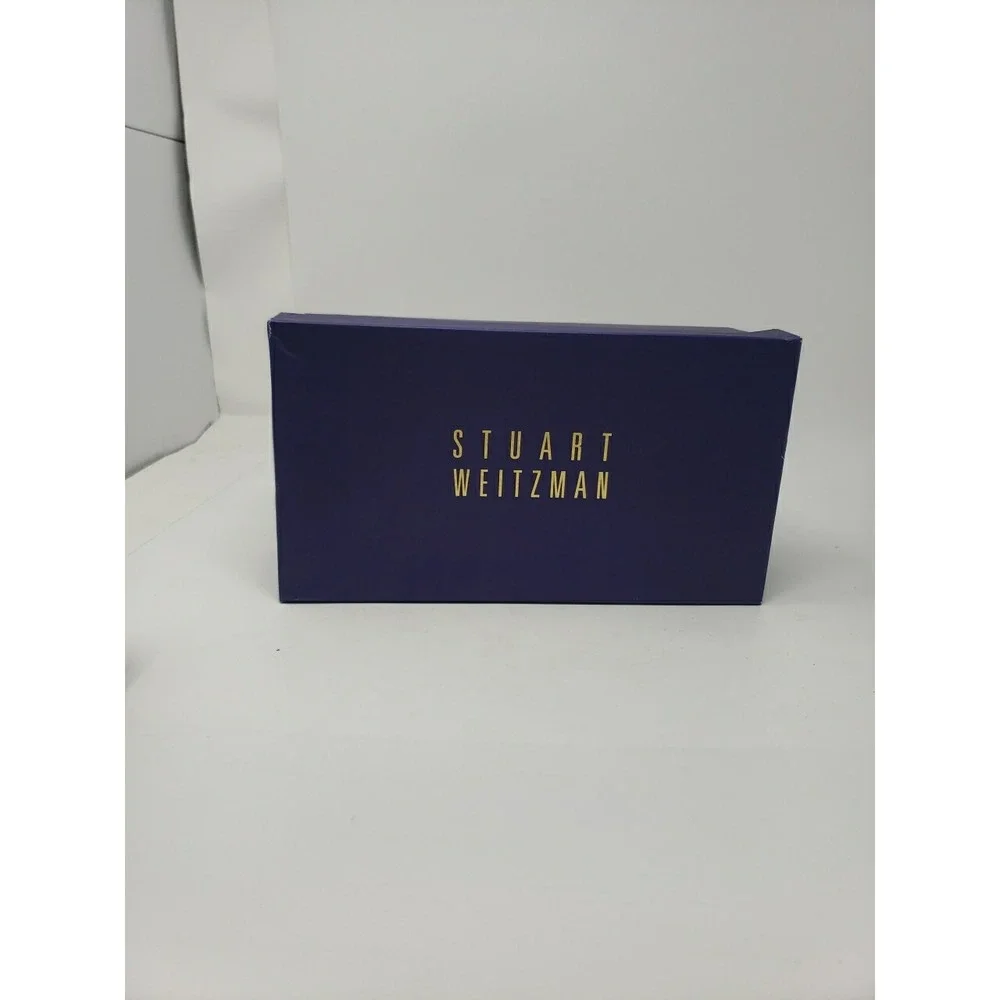 Stuart Weitzman Women's Black Patent Open Toe Strap Closure 1.5